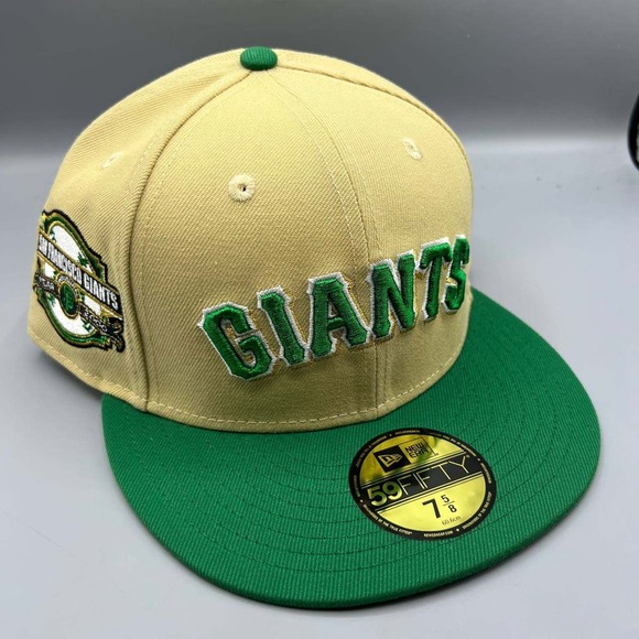 San Francisco Giants Hat Men 7 5/8 Beige Green 59Fifty New Era‎ MLB Fitted Cap